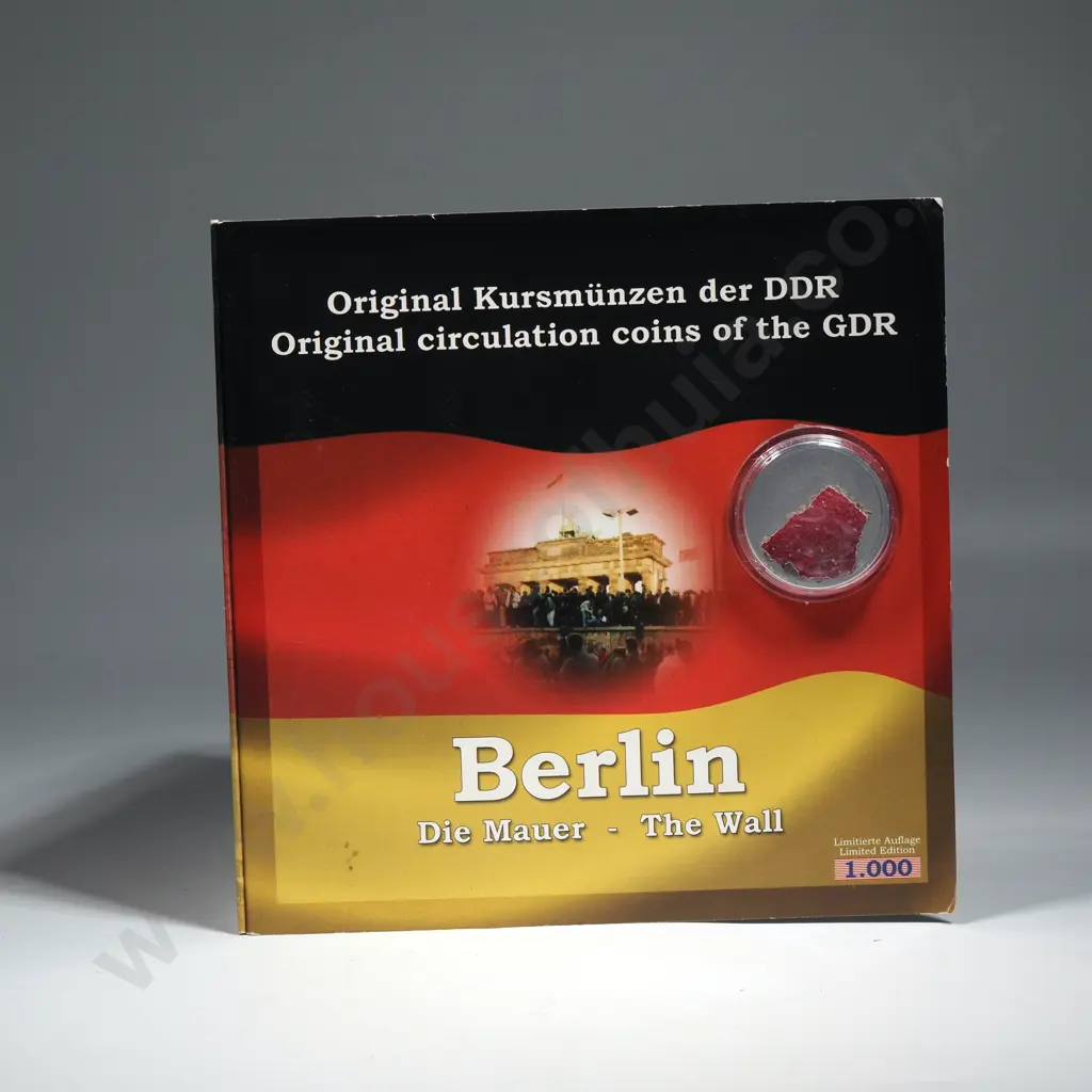 1989 Fall of Berlin Wall Coin Set w Piece of BerlinWall Image 1++