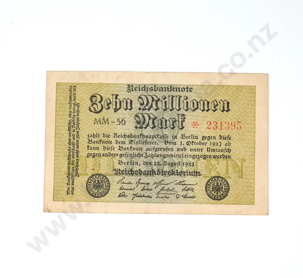1923 German 10 Million Mark Banknote  Image 1++