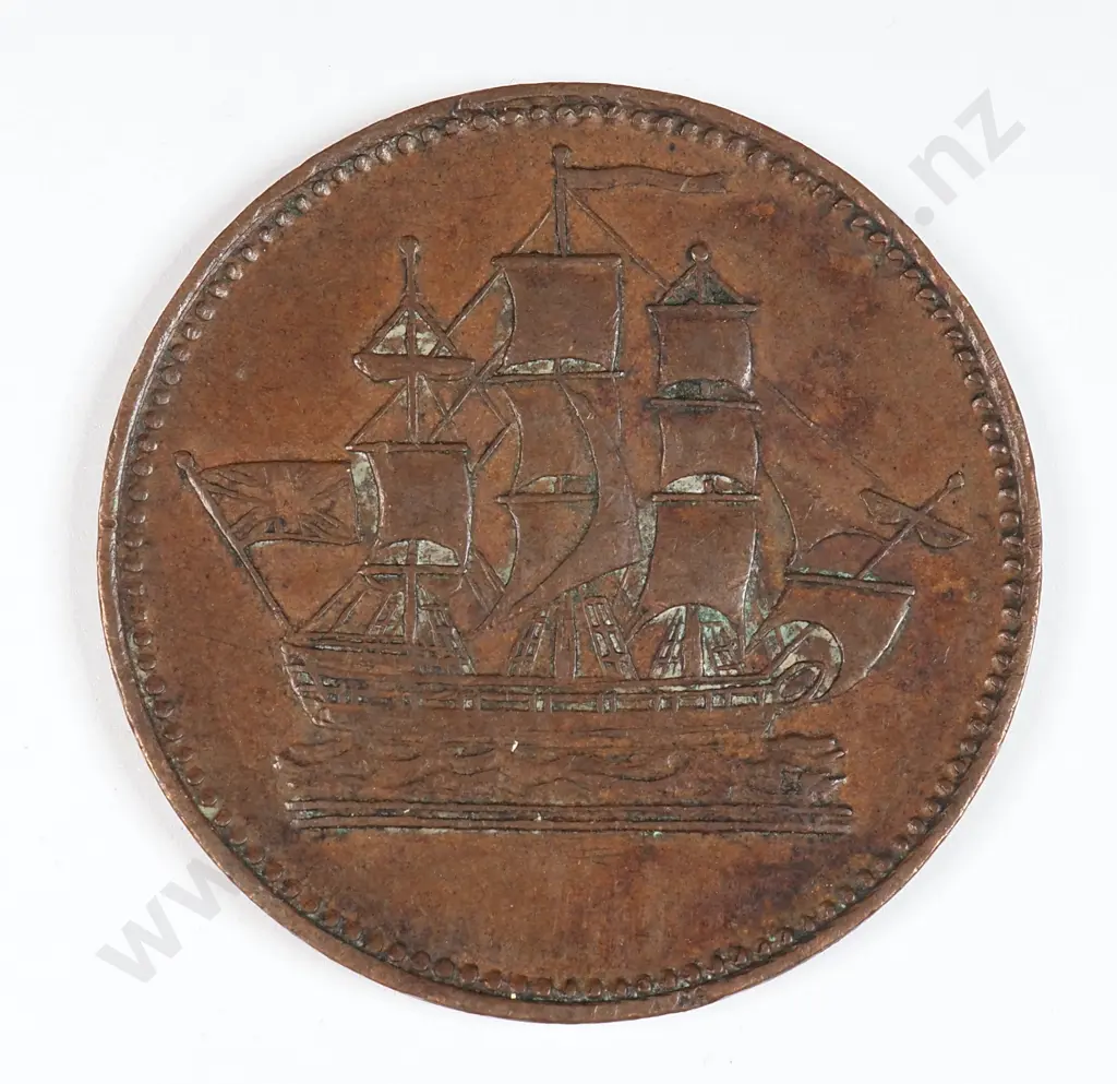 Canada C.1835 Ships Colonies Commerce Token, Very Fine Image 1++