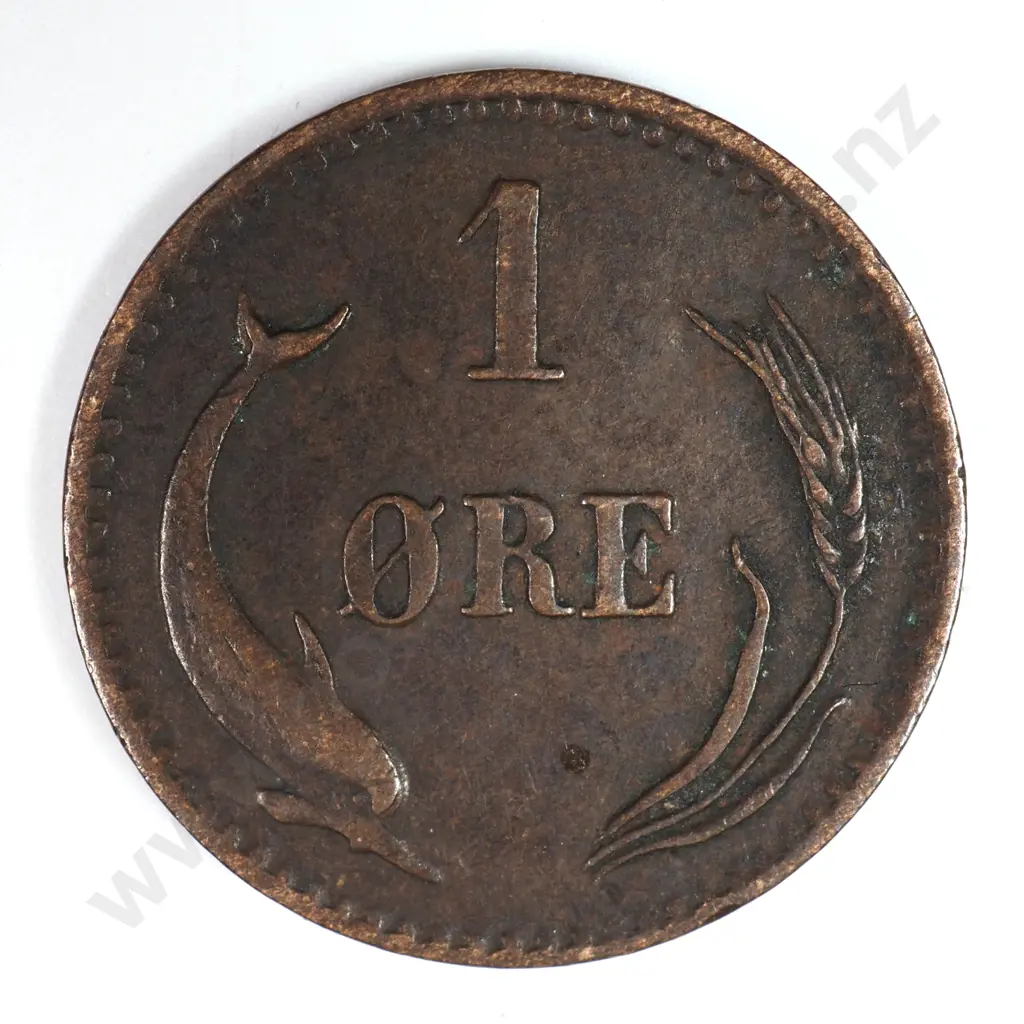 Denmark 1875 One Ore, Very Fine Image 1++