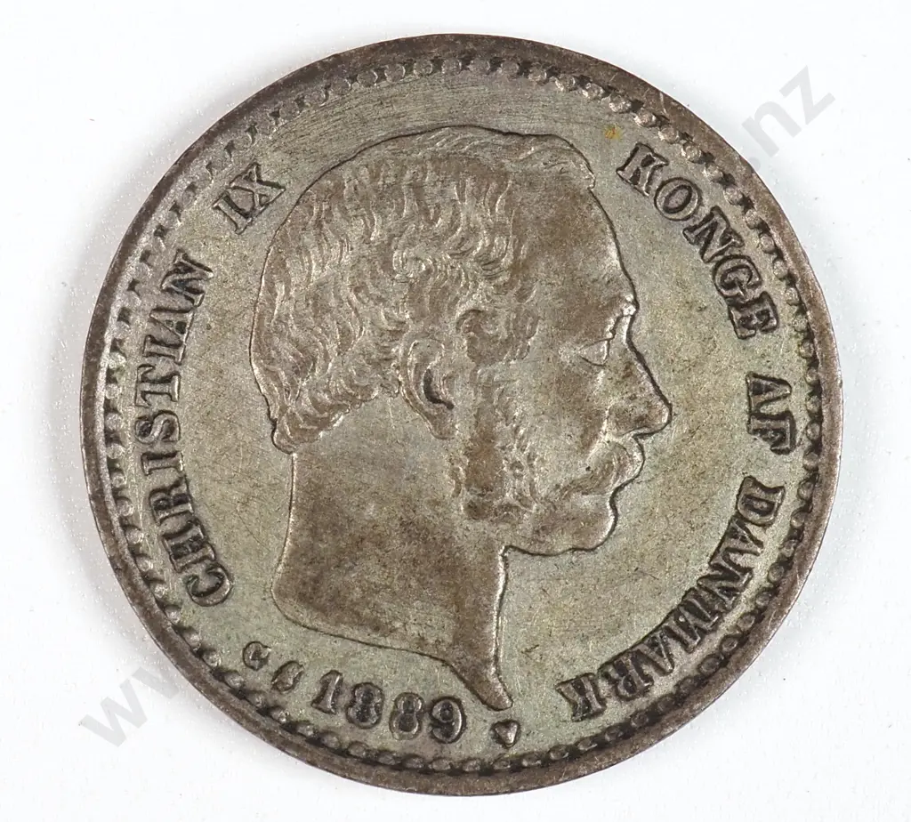 Denmark 1889 Ten Ore, Extremely Fine Image 1++
