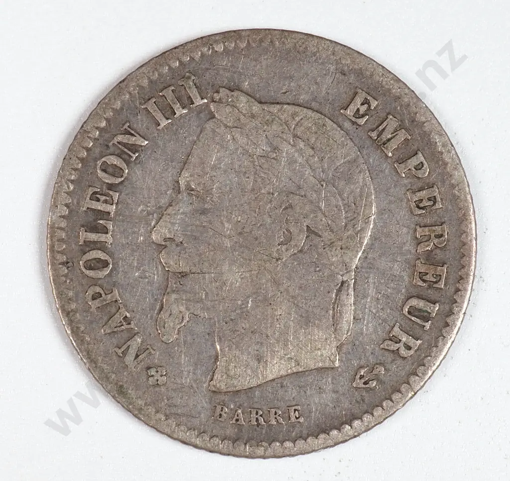 France 1868 'BB' Twenty Centimes, Fine Image 1++