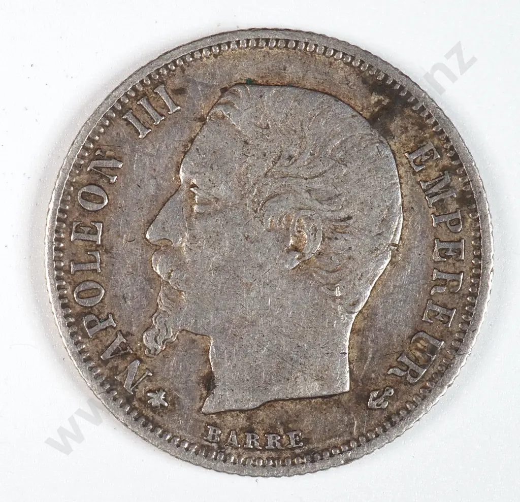 France 1859 'BB' Fifty Centimes, Very Fine Image 1++