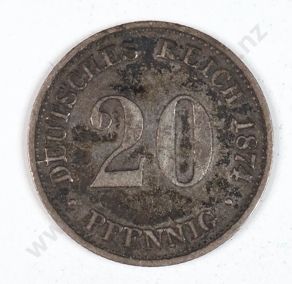 Germany 1874 'C' Twenty Pfennig, Very Fine Image 1++
