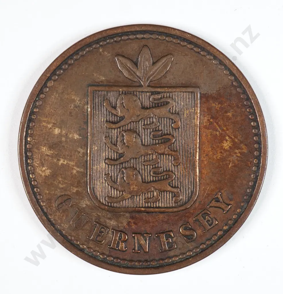 Guernsey 1868 Two Doubles, Very Fine Image 1++