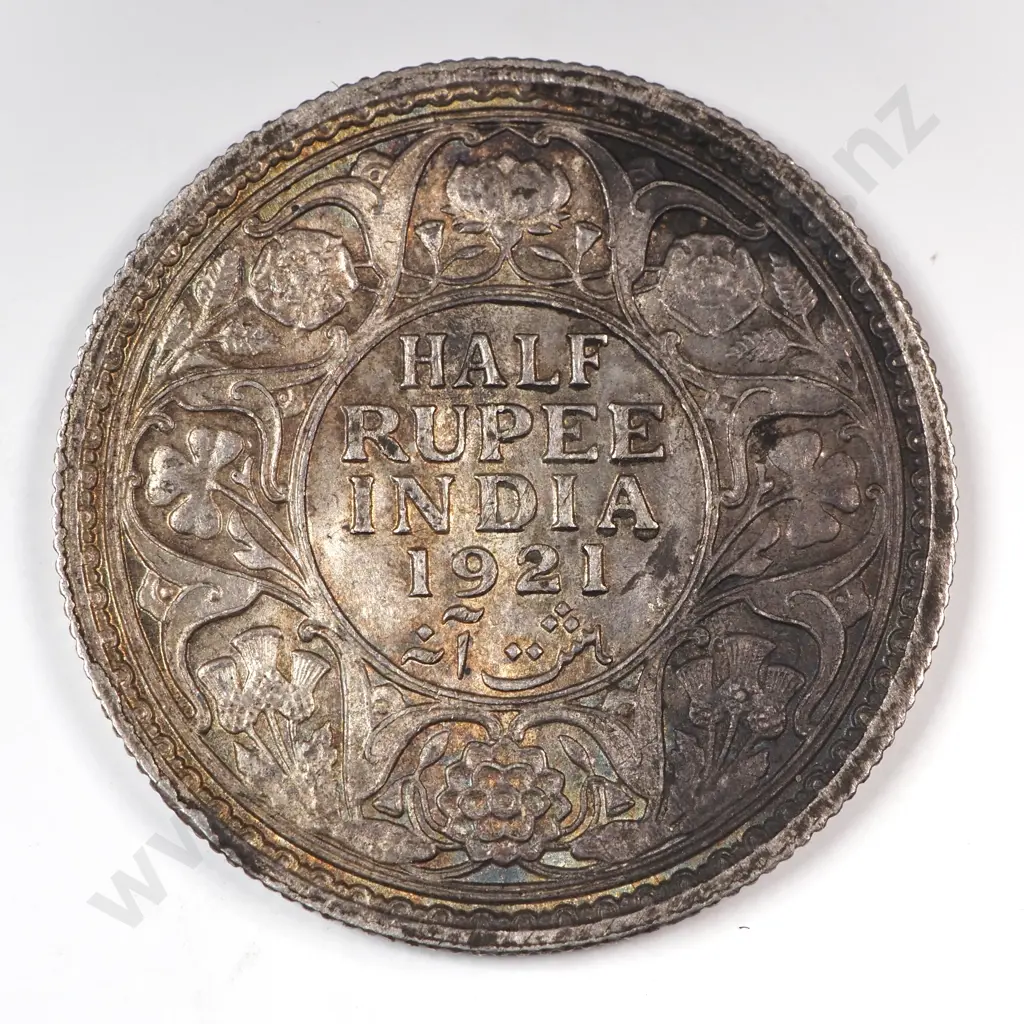 India 1921 Half Rupee, Extremely Fine Image 1++