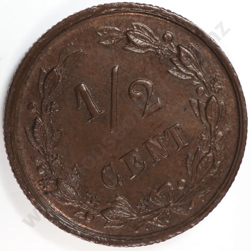 Netherlands 1894 Half Cent, Extremely Fine Image 1++
