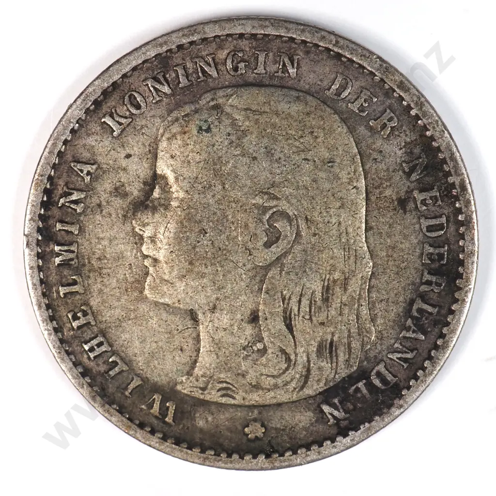 Netherlands 1894 Ten Cents, Fine Image 1++