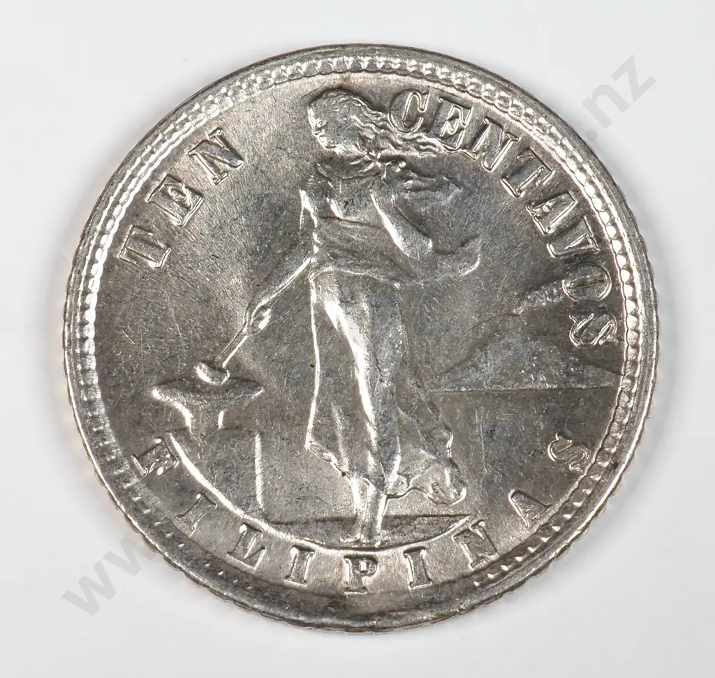 Philippines 1937 'M' Ten Centavos, Uncirculated Image 1++