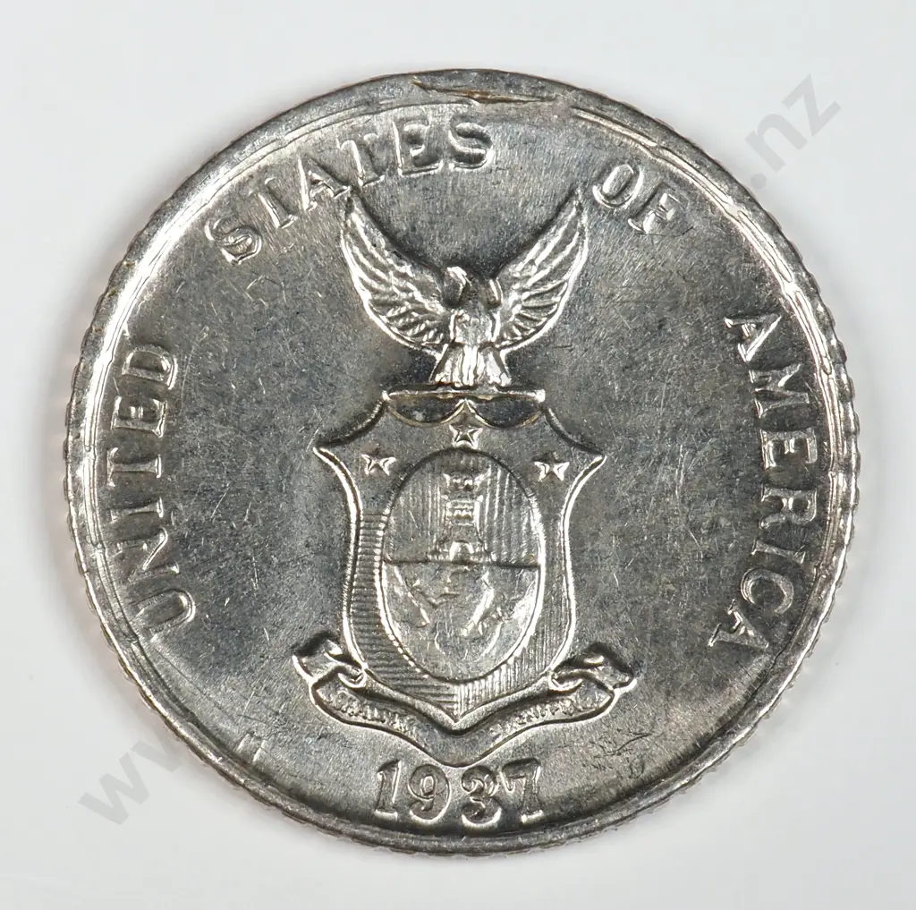 Philippines 1937 'M' Ten Centavos, Uncirculated Image 1++