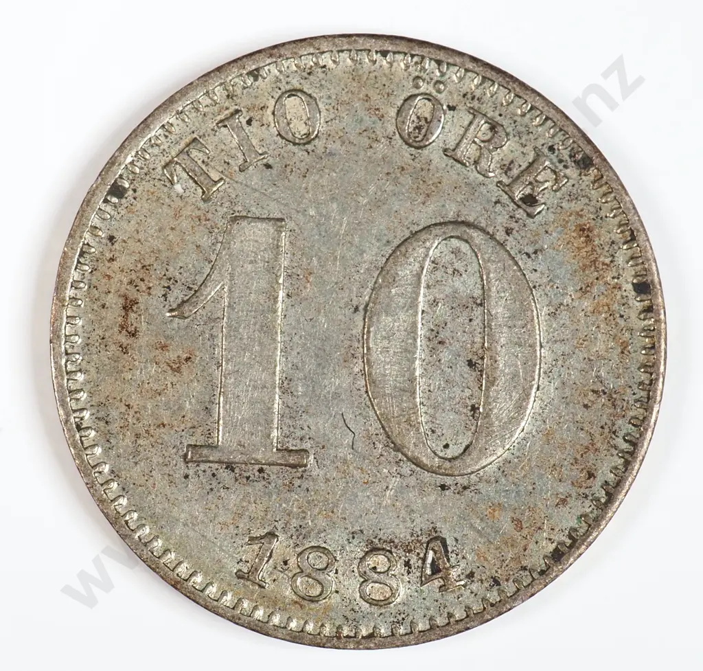 Sweden 1884 Ten Ore, Extremely Fine Image 1++