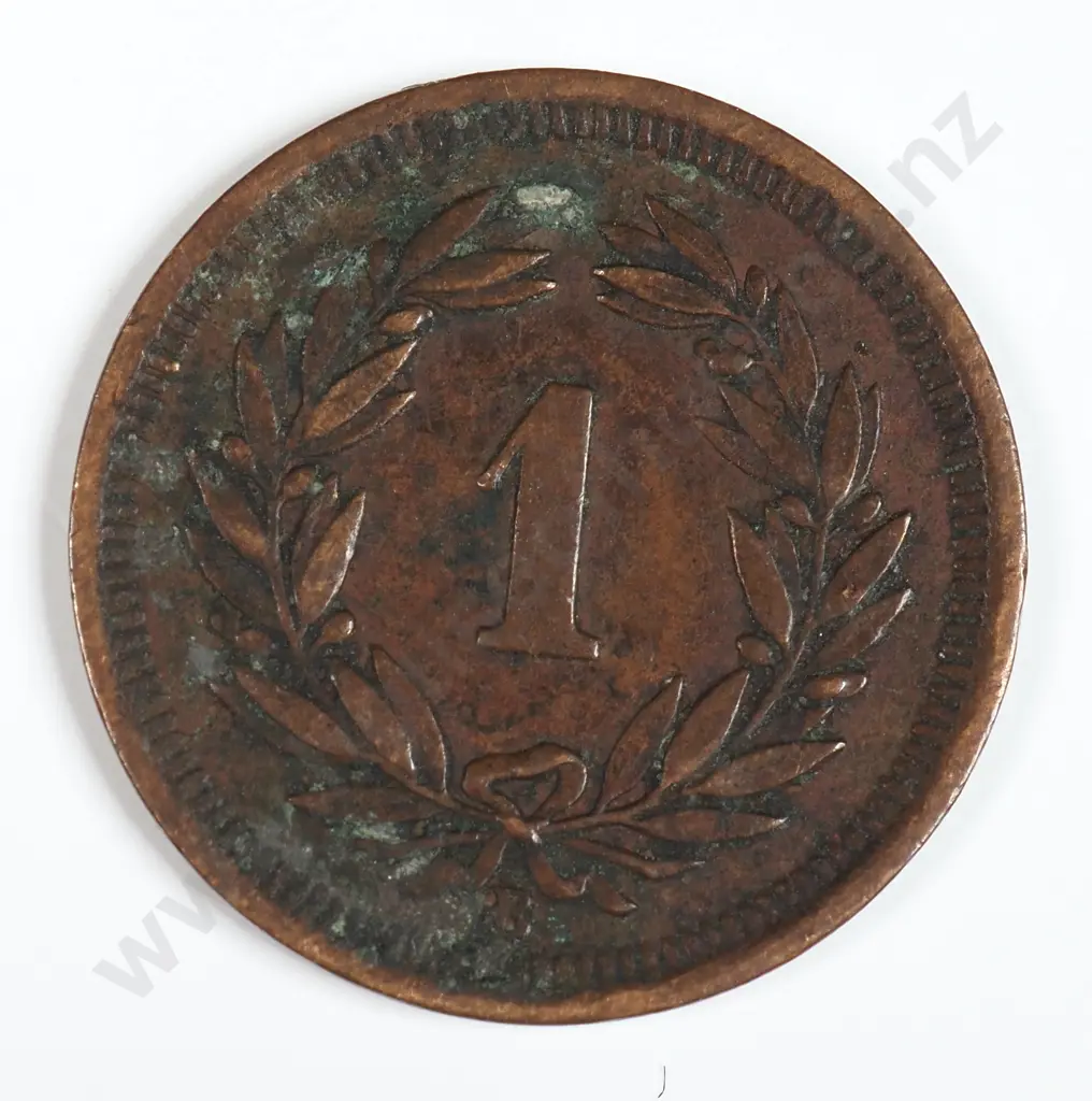 Switzerland 1890 One Rappen, Very Fine Image 1++
