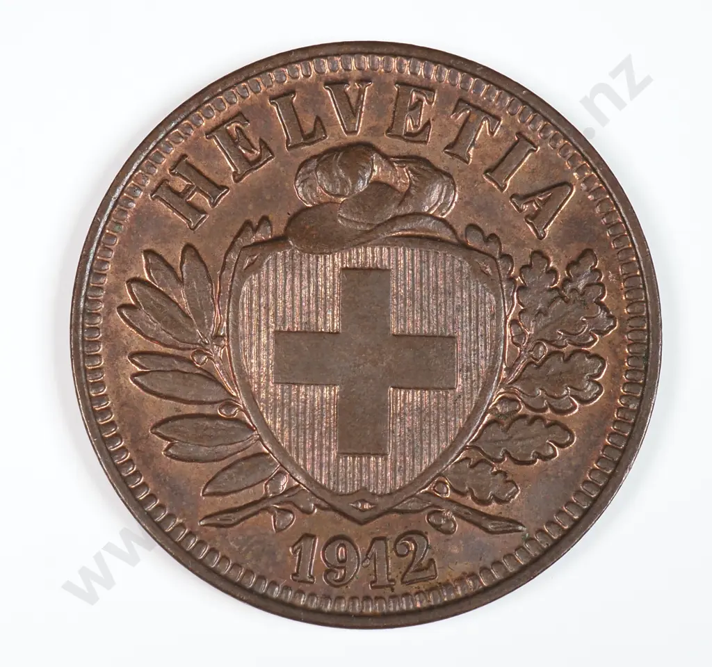 Switzerland 1912 Two Rappen, Extremely Fine Image 1++