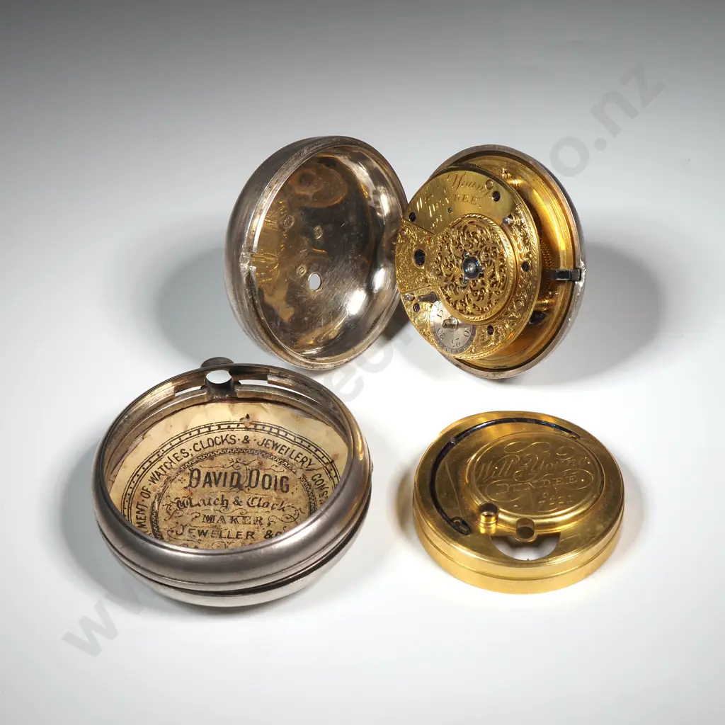 1809 Pair Case Sterling Silver Pocket Watch by WM Young Dundee Image 1++
