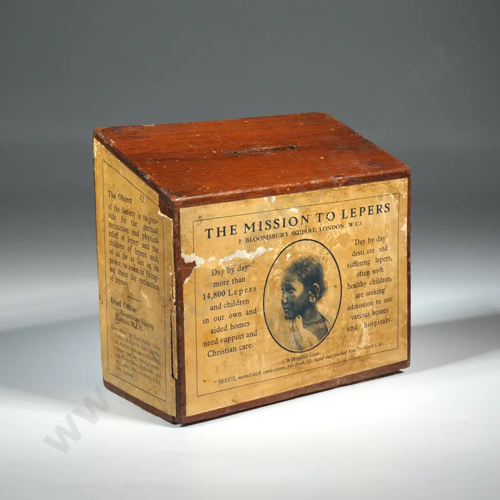 Wooden Collection Box – The Mission to Lepers Image 1++
