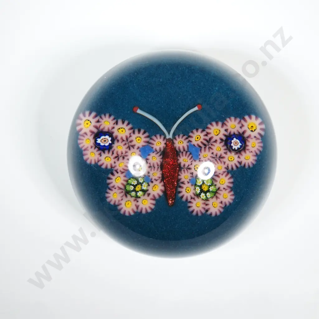 Paul Ysart Paperweight Millifiori Butterfly Image 1++