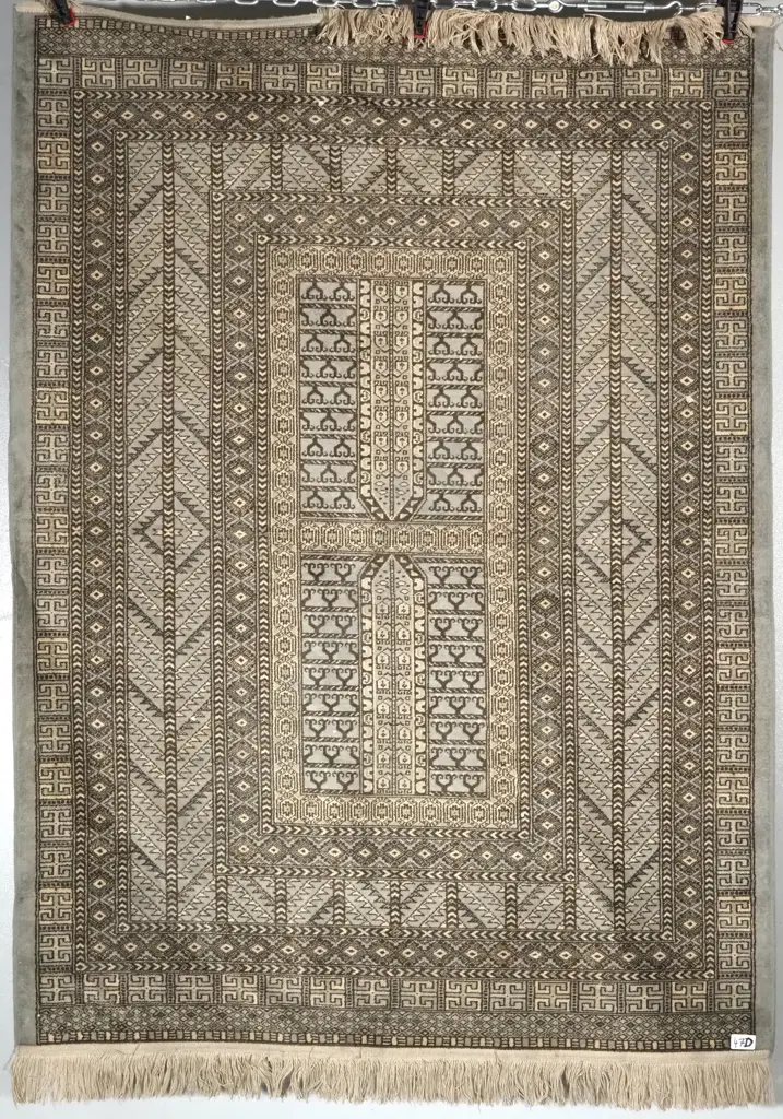 Hand Woven Silk Kilim in Grey Tones Image 1++