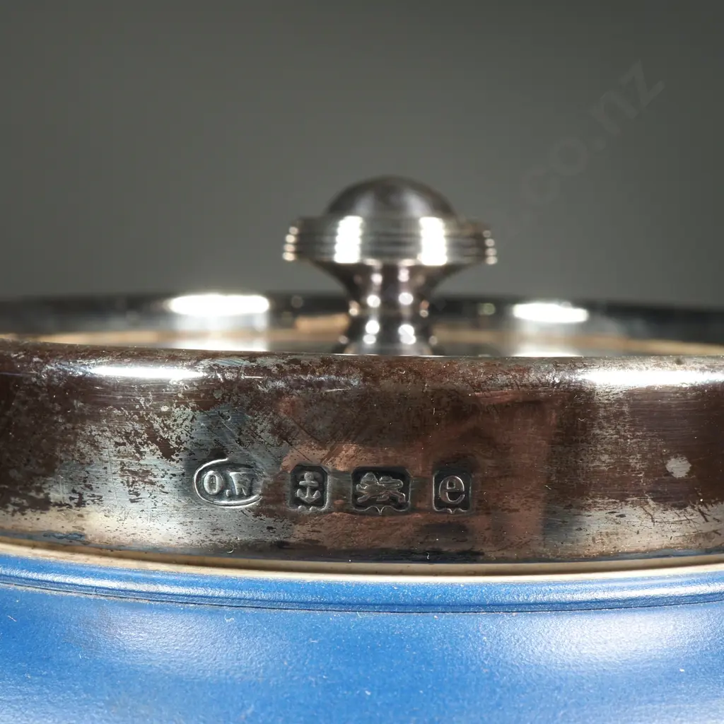 Antique Wedgwood Biscuit Barrel w Sterling Silver Mounts & S/P Lid  Image 1++