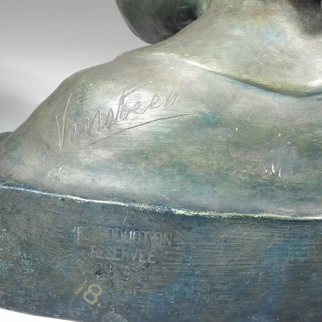 Signed Bust of a Young Girl By Vansteen Image 1++