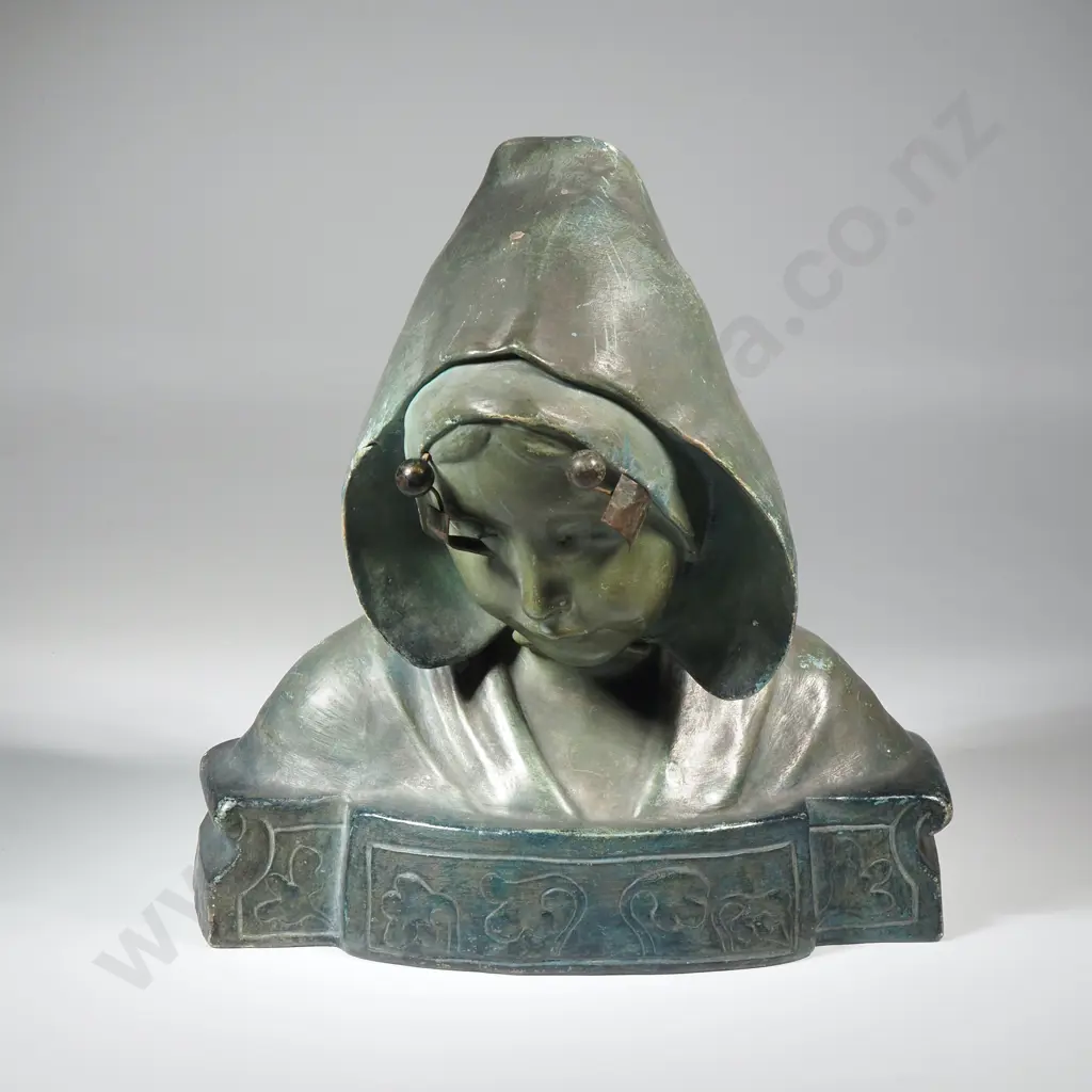 Signed Bust of a Young Girl By Vansteen Image 1++