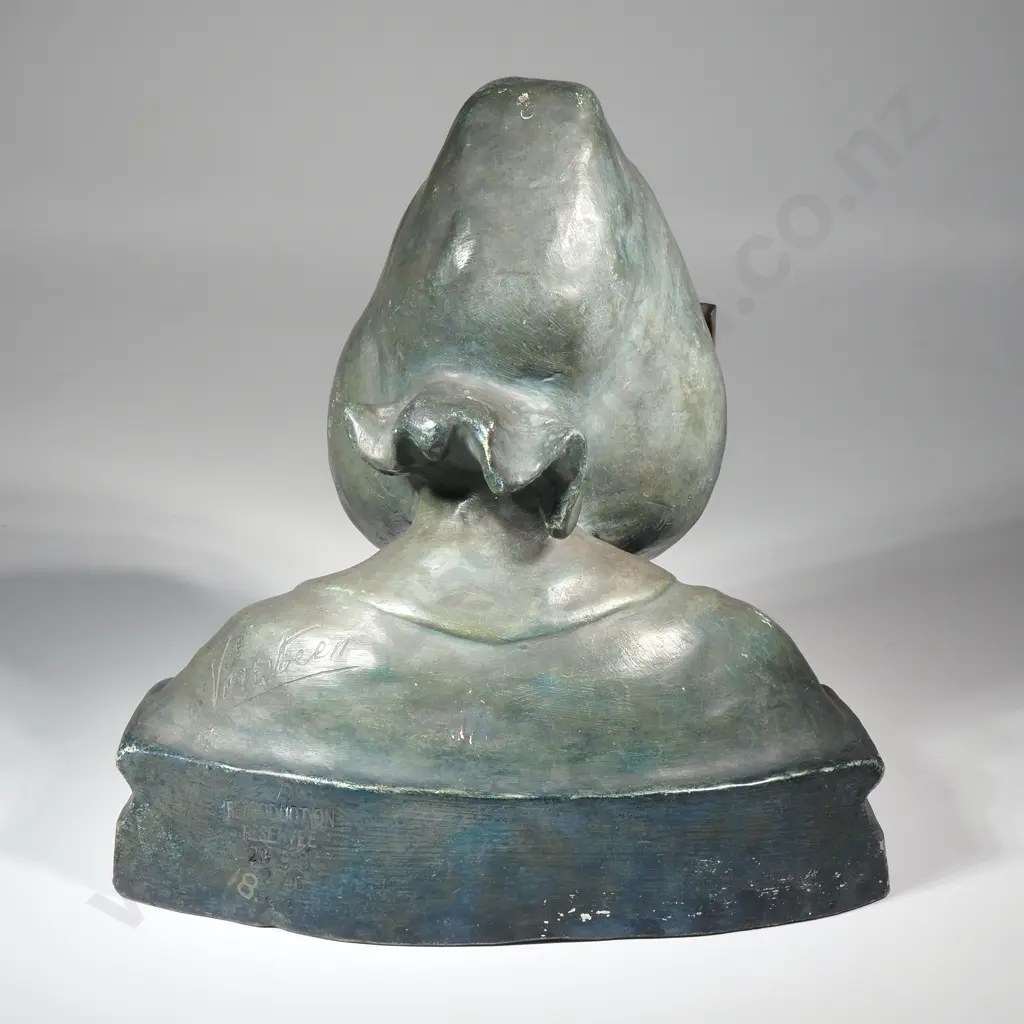 Signed Bust of a Young Girl By Vansteen Image 1++