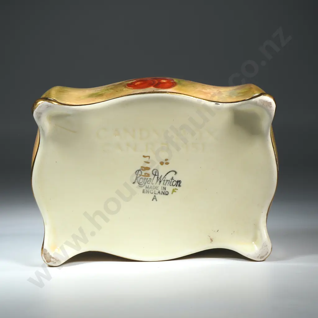 Vintage Royal Winton Ceramic Trinket Box w  Fruit Design Image 1++