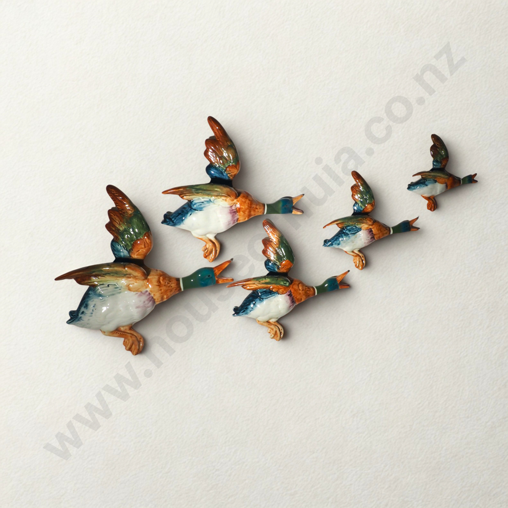 Graduated Set of 5 Vintage Beswick Mallard Flying Ducks 20th-Century England Including Scarce Size 0! Image 1++