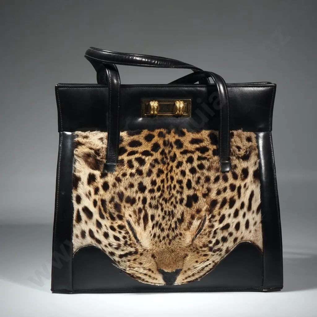 Vintage Genuine Leopard Faced Handbag Image 1++