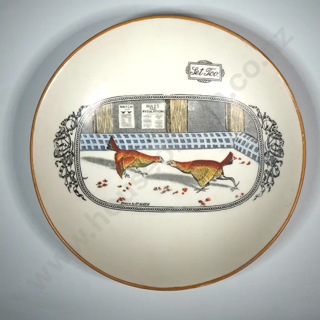 Adams English Bowl "Old English Sports" Series Depict Cock Fighting Image 1++