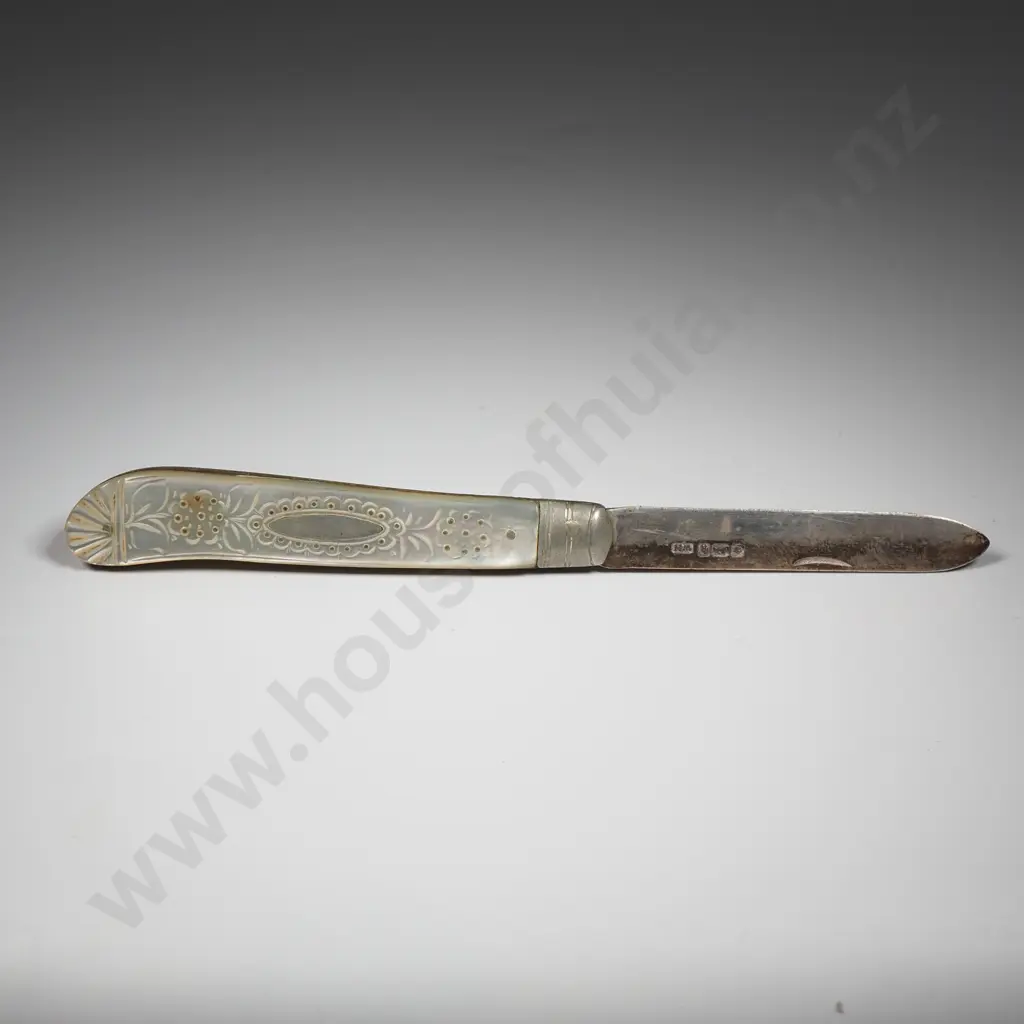 Sterling Silver & MOP Handled Pocket Knife Image 1++
