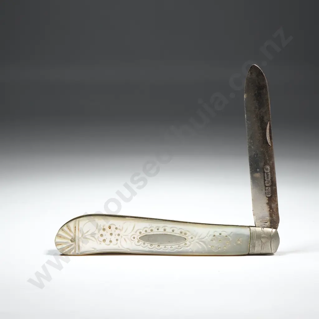 Sterling Silver & MOP Handled Pocket Knife Image 1++