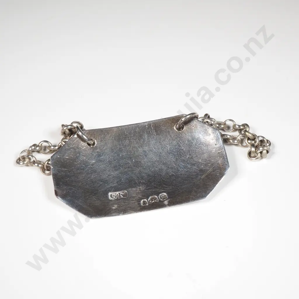 George IV Sterling Silver Rum Decantor Label - London 1820 Image 1++