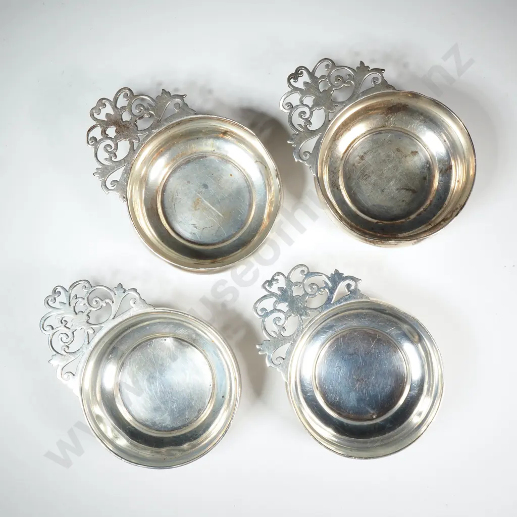 Set of Four Sterling Silver Wine Tasters - Hallmarked for London 1906 Image 1++