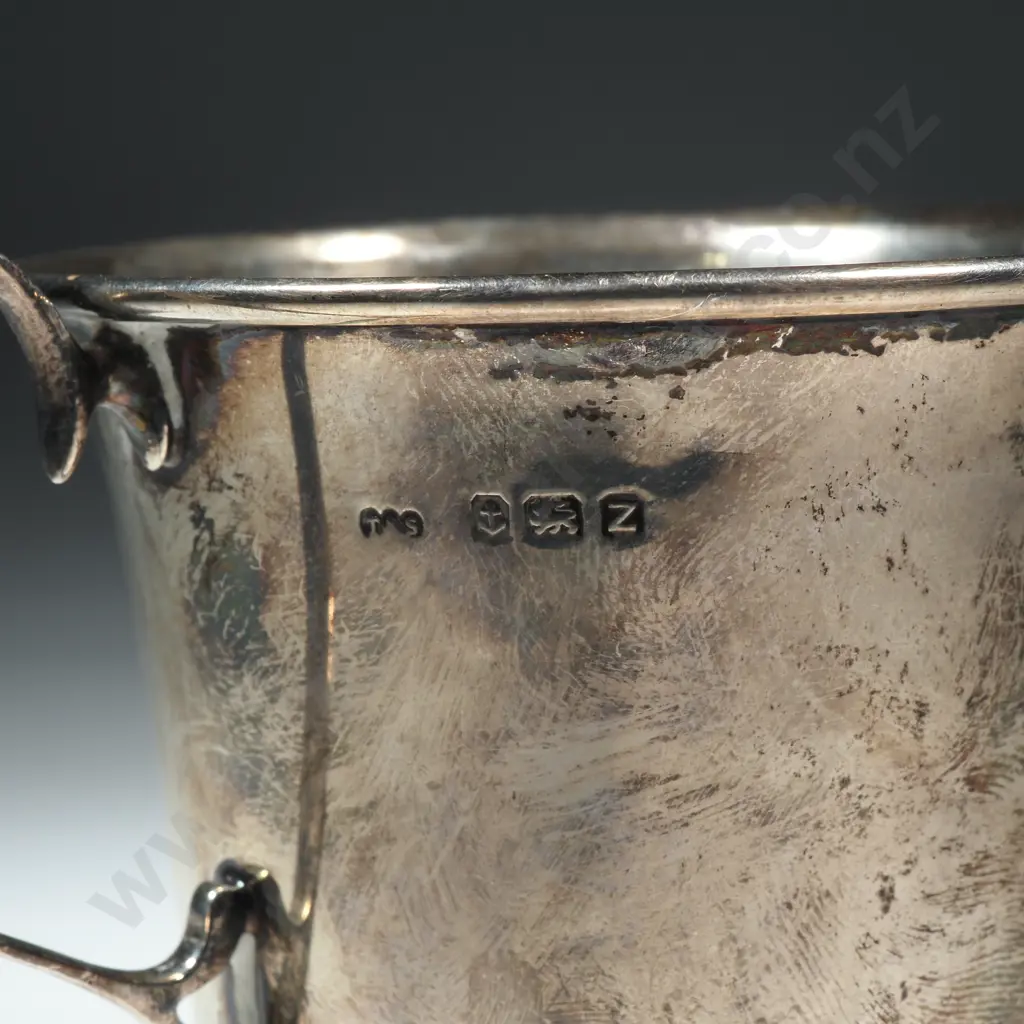 Sterling Silver Christening Cup - Full Hallmark 20th-Century Image 1++
