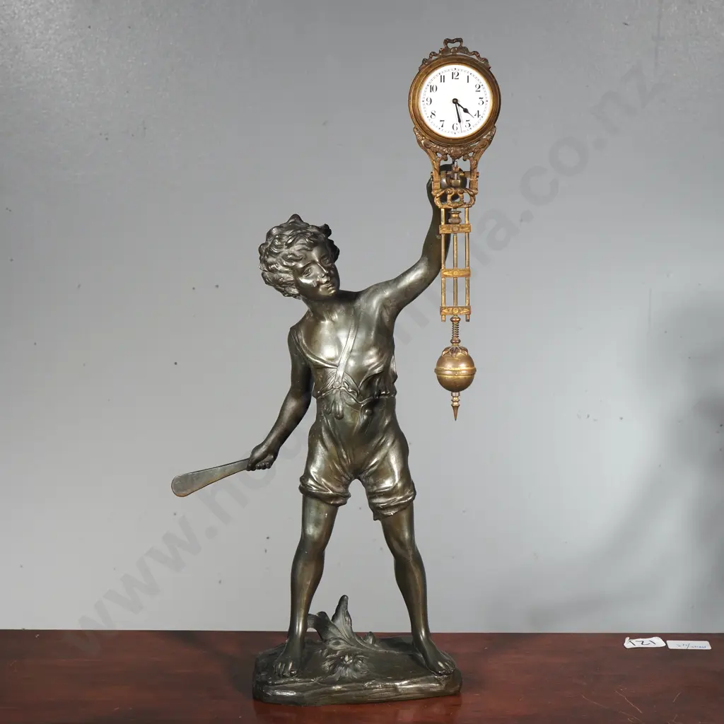 Junghans 'Bat Boy' Spelter Swinger Clock Image 1++