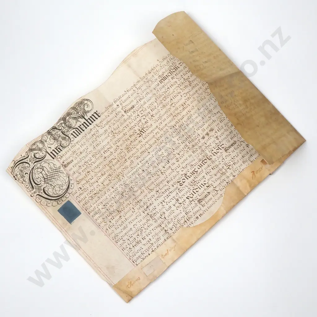 Deed - Whitacre Warwickshire - 1696 - Vellum & Seal & Stamp Duty Image 1++