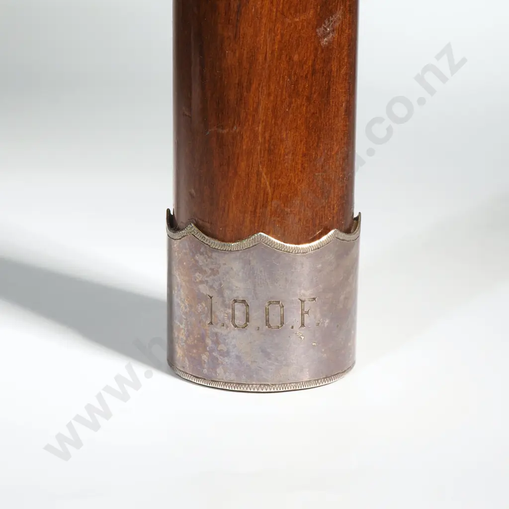 Sterling Silver Mounted Wooden Baton from the International Order of Odd Fellows Image 1++