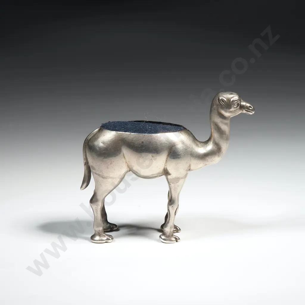 Rare Sterling Silver Pin Cushion in the Form of Camel - Birm 1908 Image 1++