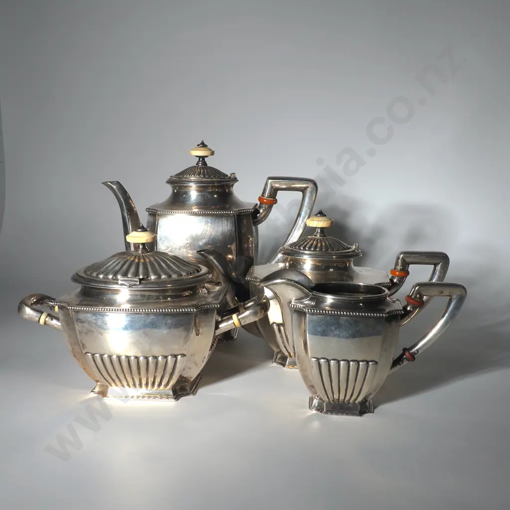 Exquisite Imperial Russian Four Piece Tea Set - Grachev Brothers of St Petersburg Image 1++