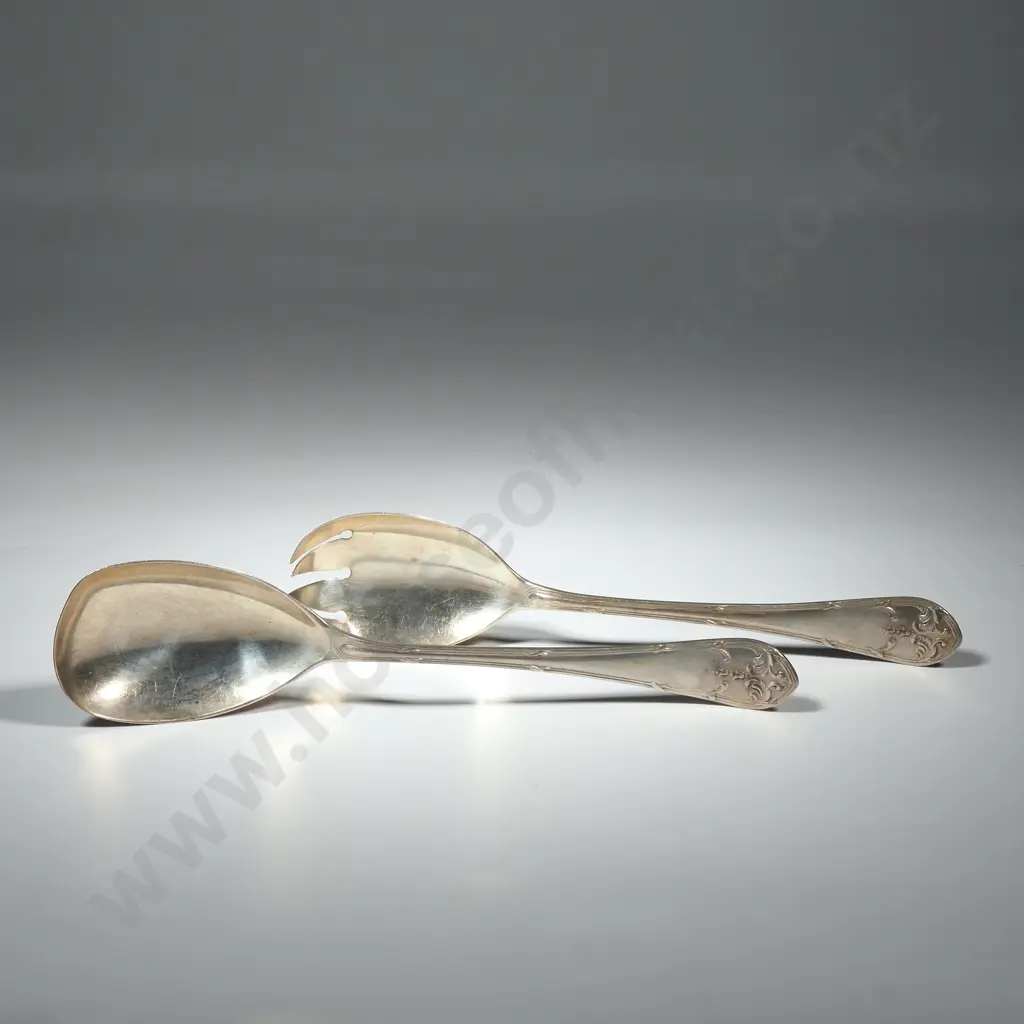 Two Sterling Silver Salad Set w English Hallmarks Image 1++