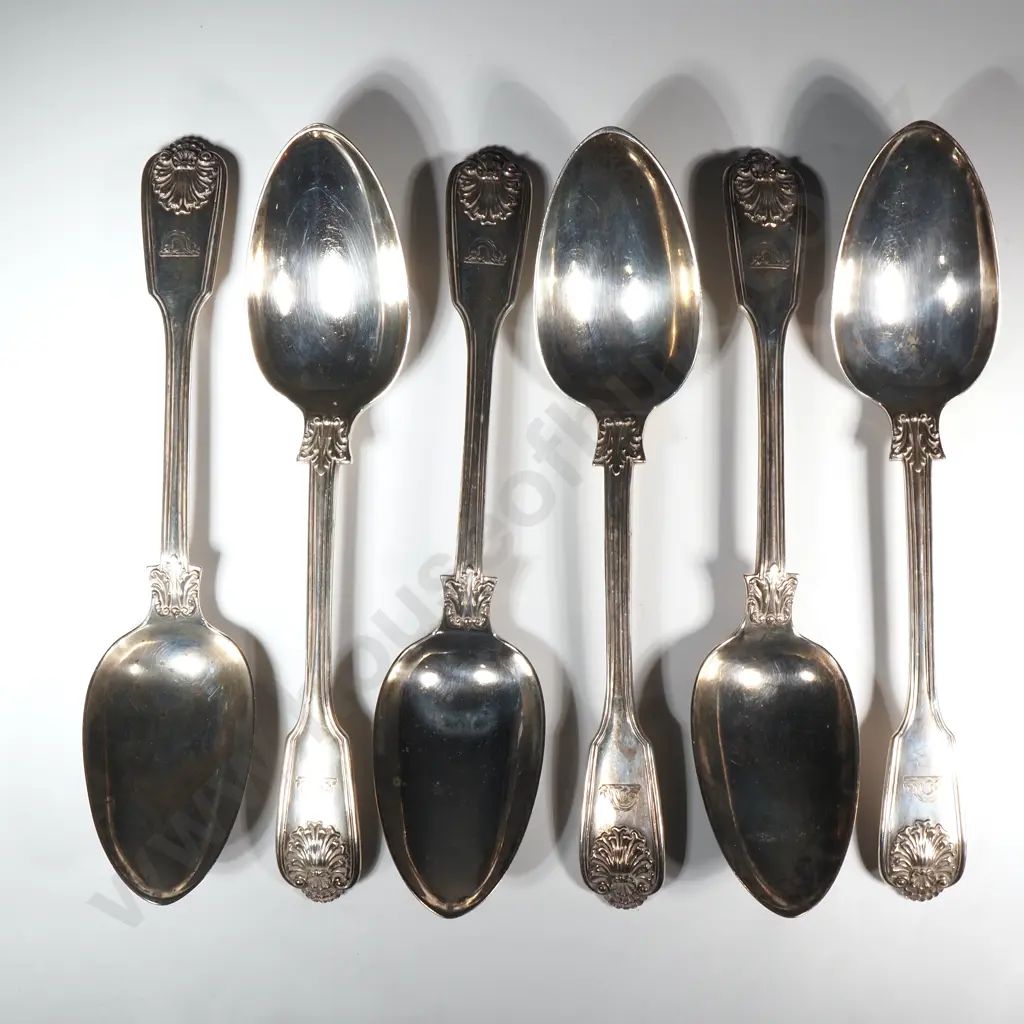 Six William IV Sterling Silver Soup Spoons - William Theobalds & Lockington Bunn of London Image 1++