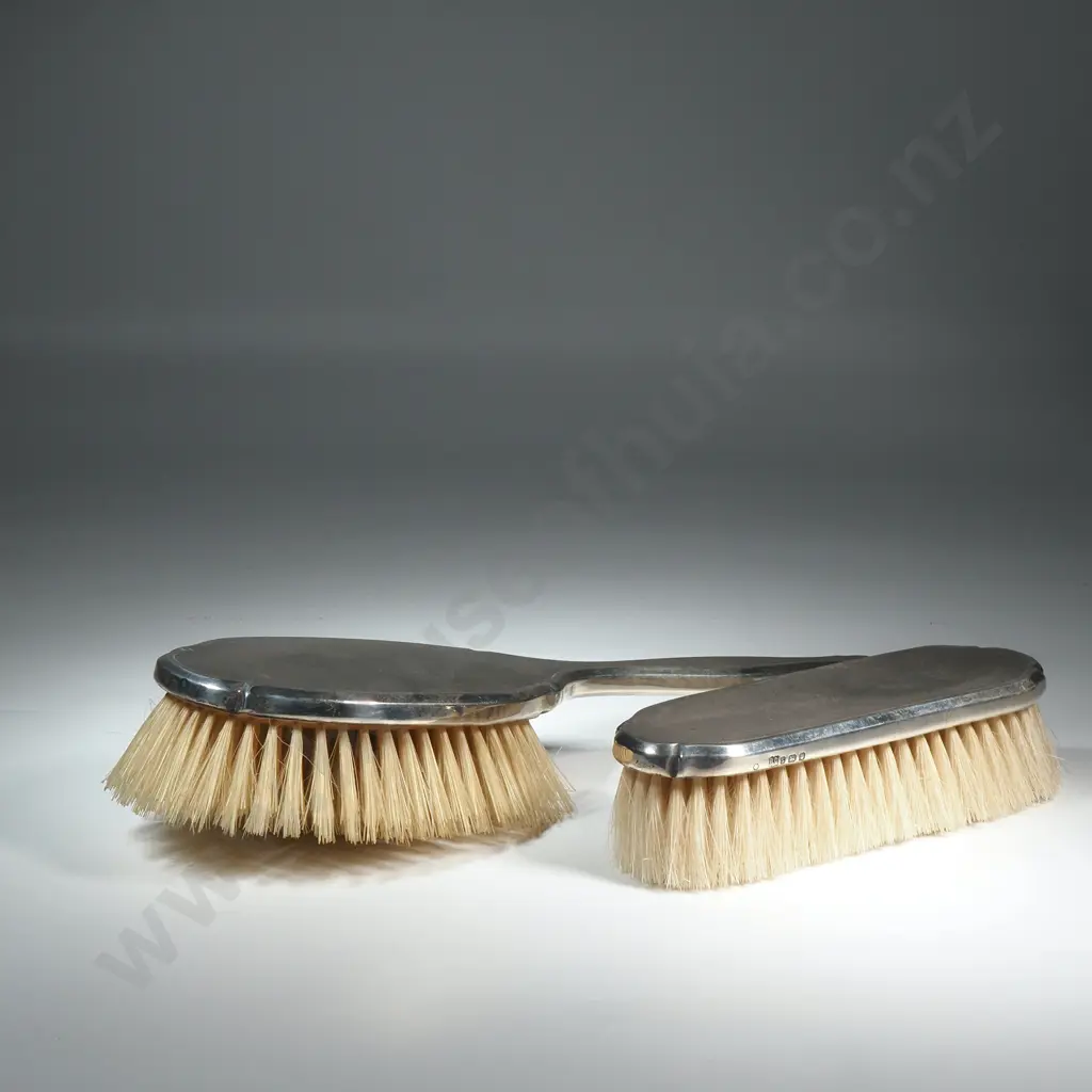 Pair of English Sterling Silver Brushes Image 1++