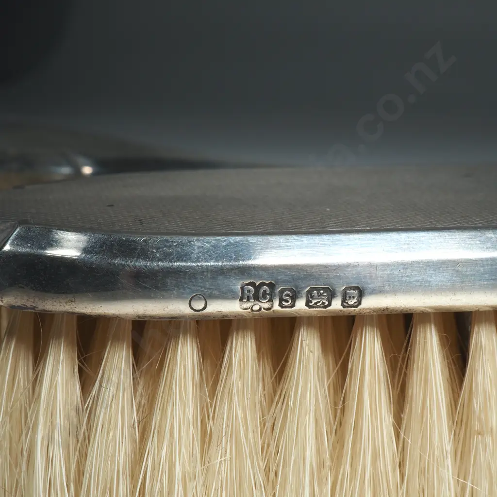 Pair of English Sterling Silver Brushes Image 1++