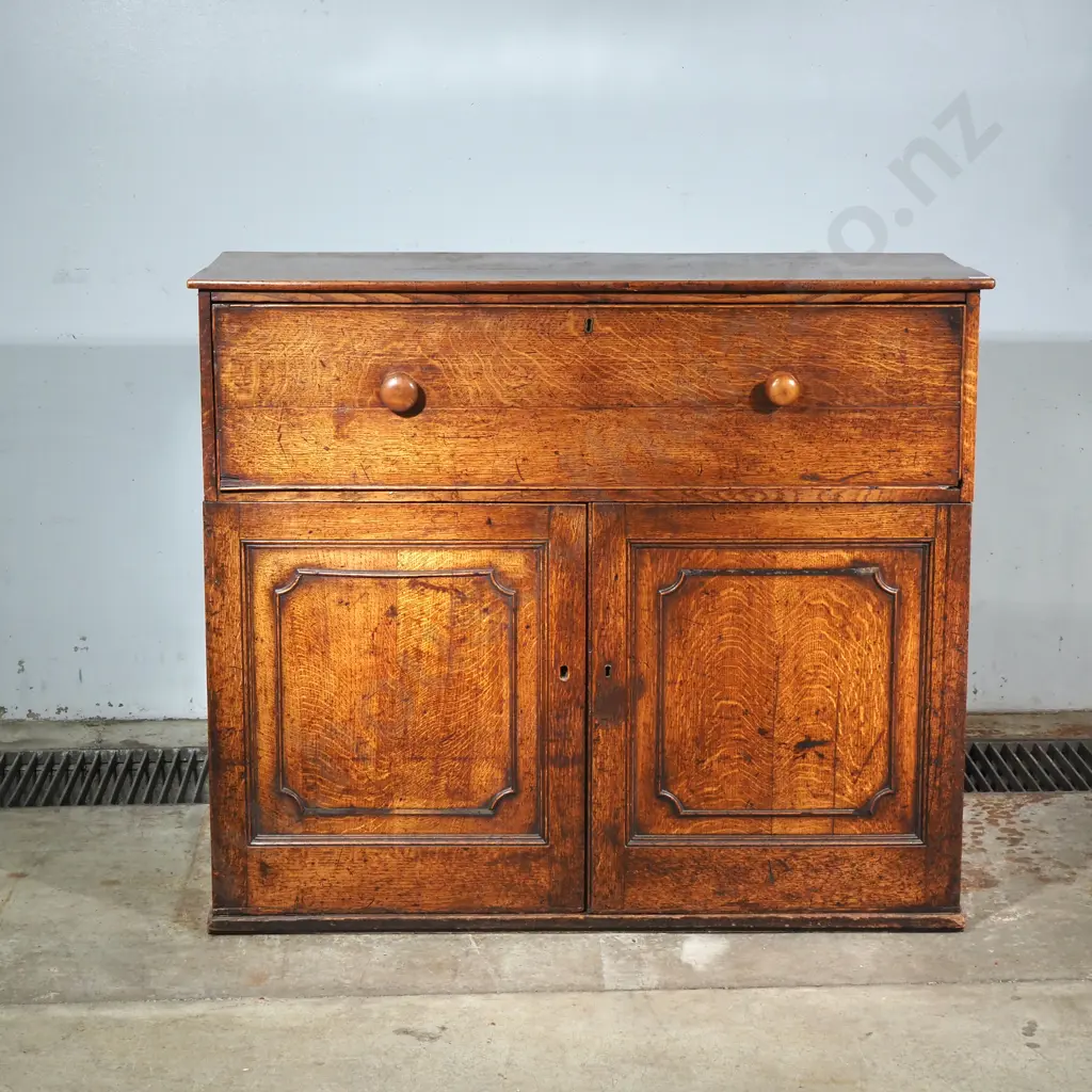 Georgian Oak Secretaire Bureau Desk Chiffonier Image 1++