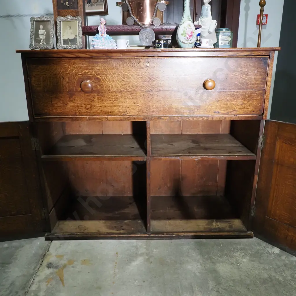 Georgian Oak Secretaire Bureau Desk Chiffonier Image 1++