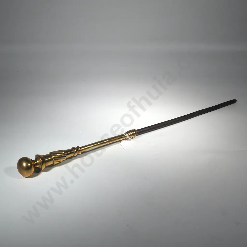 Vintage Fire Poker - Brass & Cast Iron Image 1++