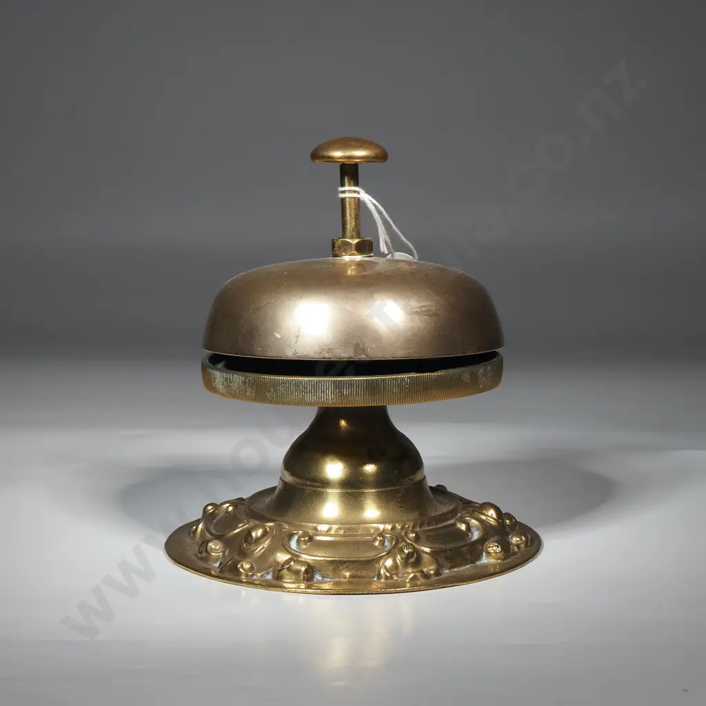 Vintage Brass Counter/Service Bell w Ornate Victorian Style Detail on Base Image 1++