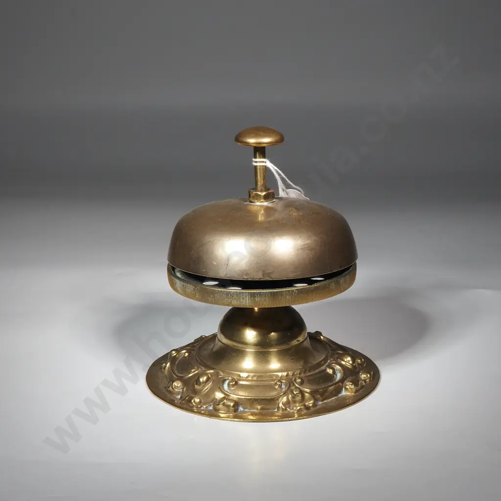 Vintage Brass Counter/Service Bell w Ornate Victorian Style Detail on Base Image 1++