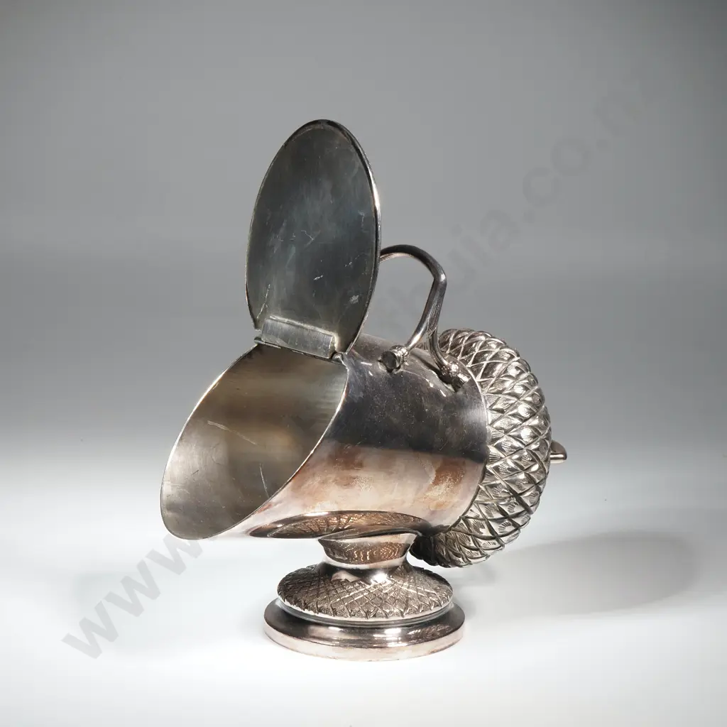 Victorian Novelty Sugar Scuttle in form of a Scottish Thistle Image 1++