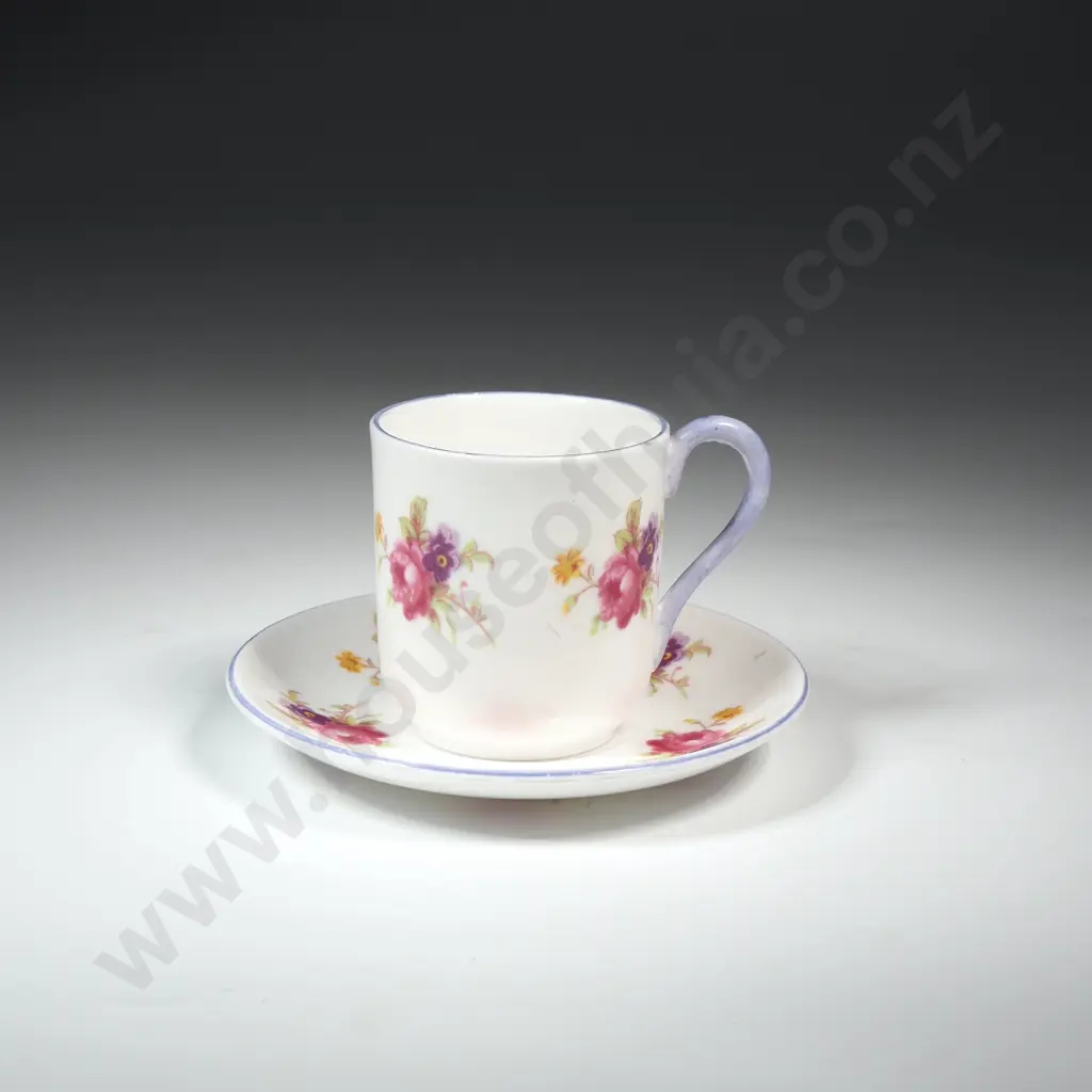 Miniature Shelley Cup & Saucer w Floral Decoration  Image 1++
